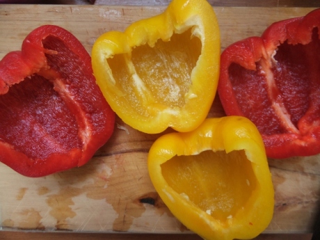 Red and yellow capsicum