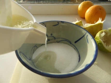 lime juice and sugar syrup