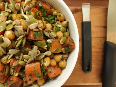 roasted carrot and chickpea salad