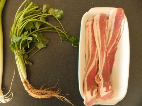 Bacon and coriander